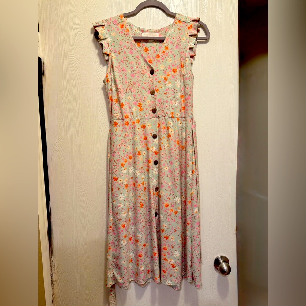 Monteau Floral Dress with Button Detail